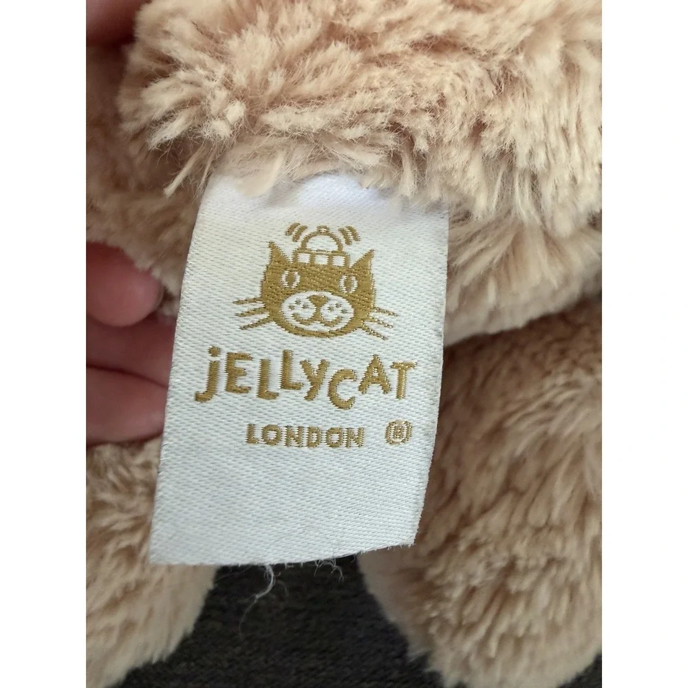 Jellycat Bashful Luxe Puppy Orlando Gold Tag, Shimmer Nose 12
